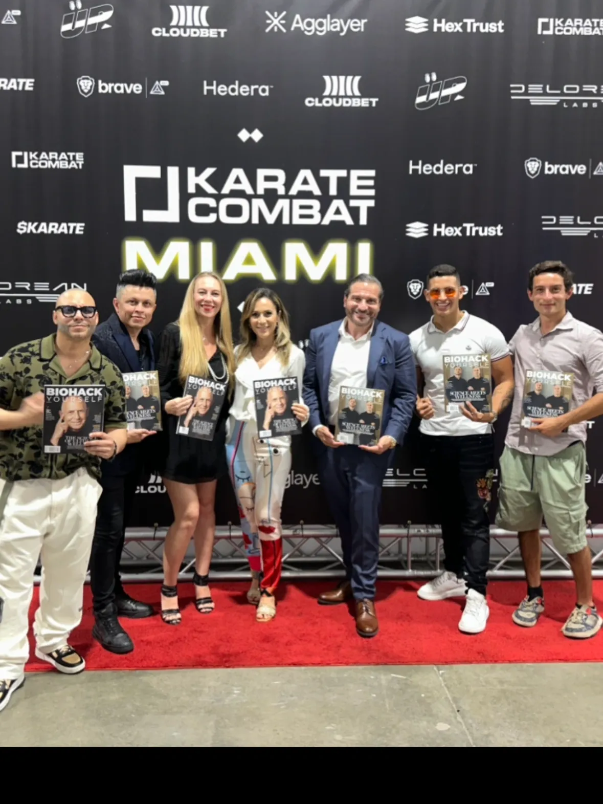 David Townshend and the Biohack Yourself team at Karate Combat Miami